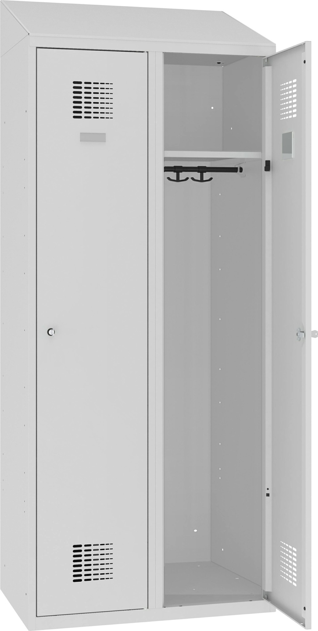 Garderobenschrank 2 Abteile mit Schrägdach, SUM 420 W, 1 pkt