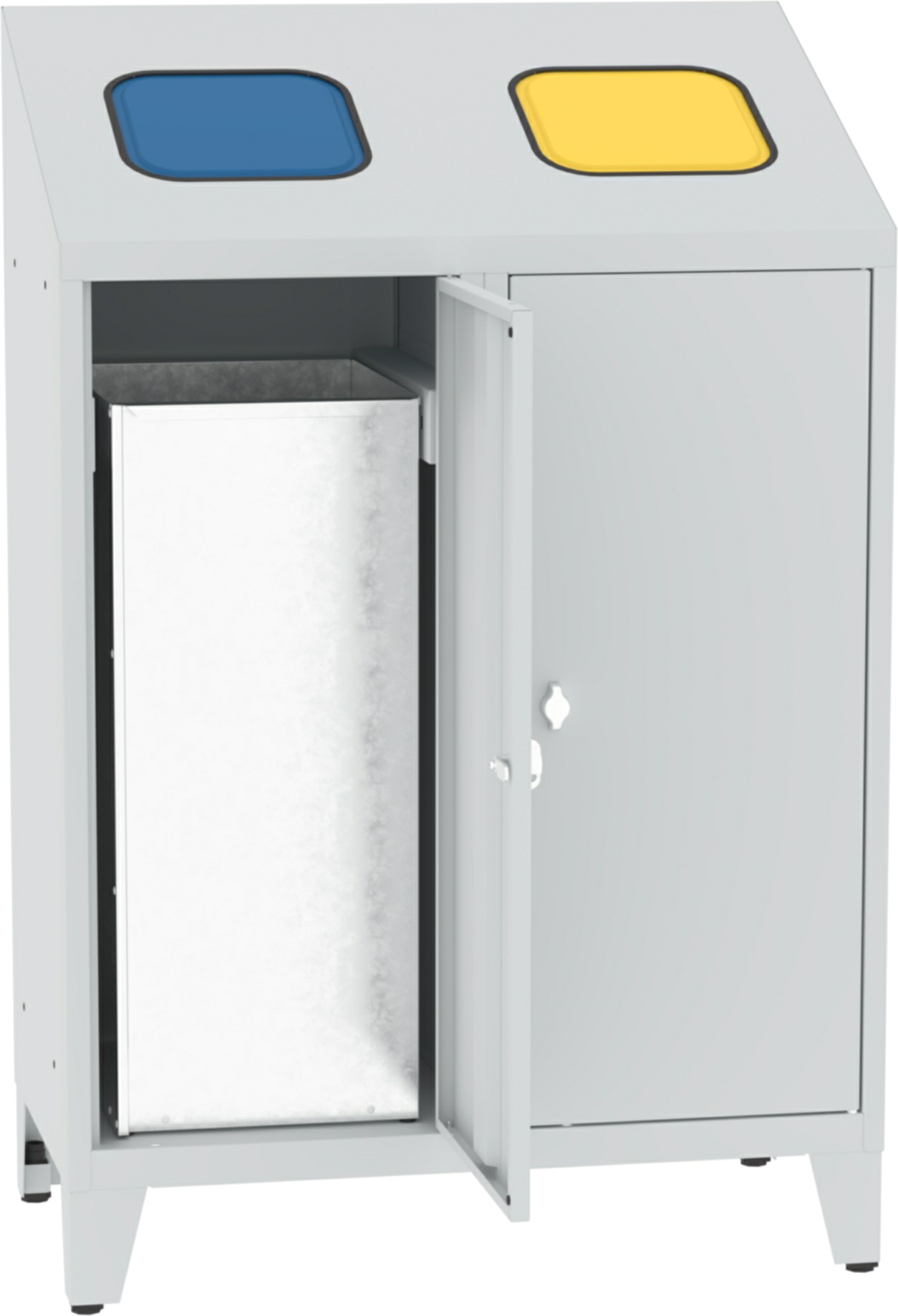 Abfallbehälter Modell MPO 02k, 1220x800x450 mm HxBxT, 2 Abteile