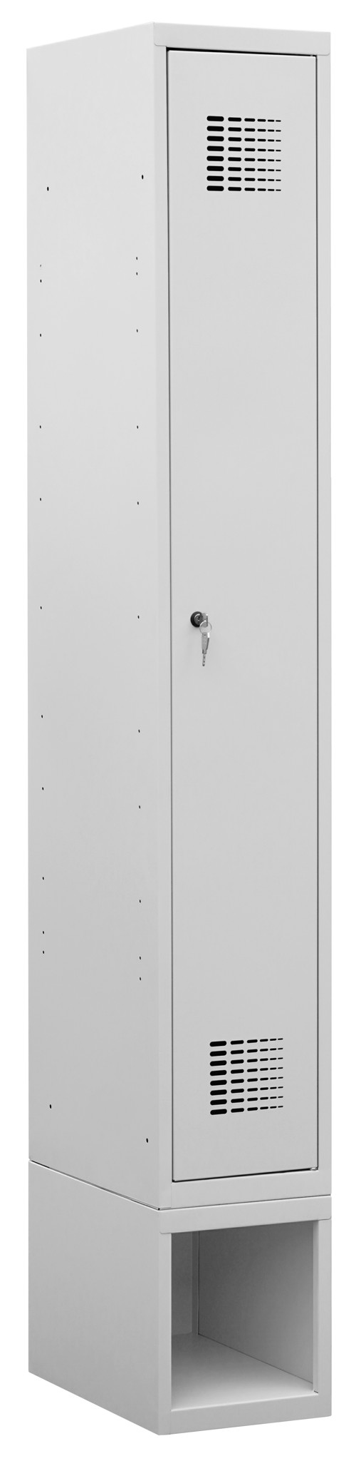 Garderobenschrank auf Schuhfach, 1 Abteil mit 300 mm Abteilbreite