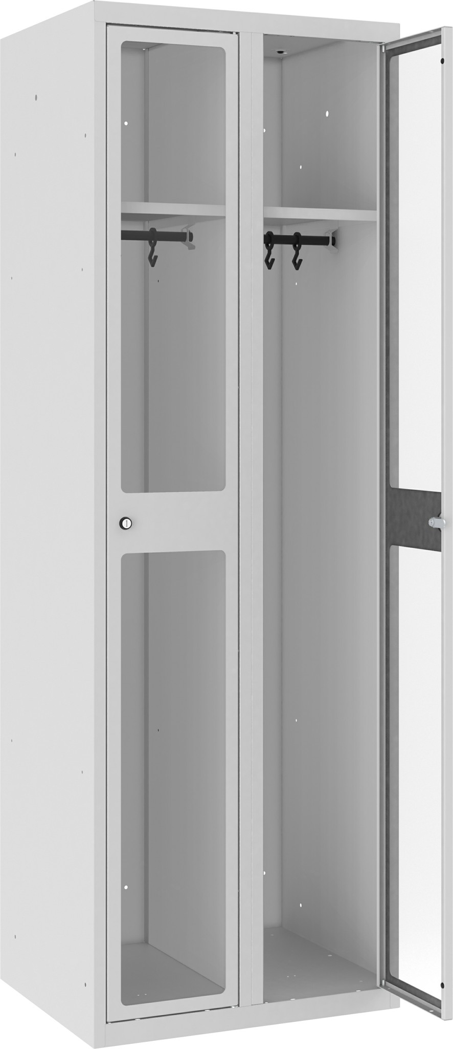 Garderobenschrank 2 Abteile mit je 300 mm Abteilbreite, MSUM 320 W, 1 pkt