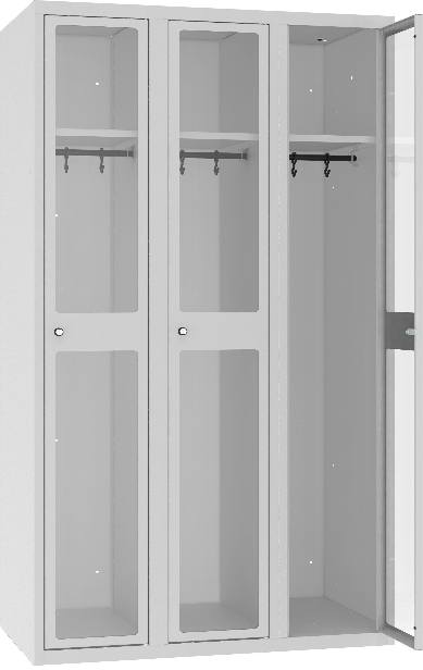 Garderobenschrank, 3 Abteile mit je 400 mm Abteilbreite, MSUM 430 W, 1 pkt