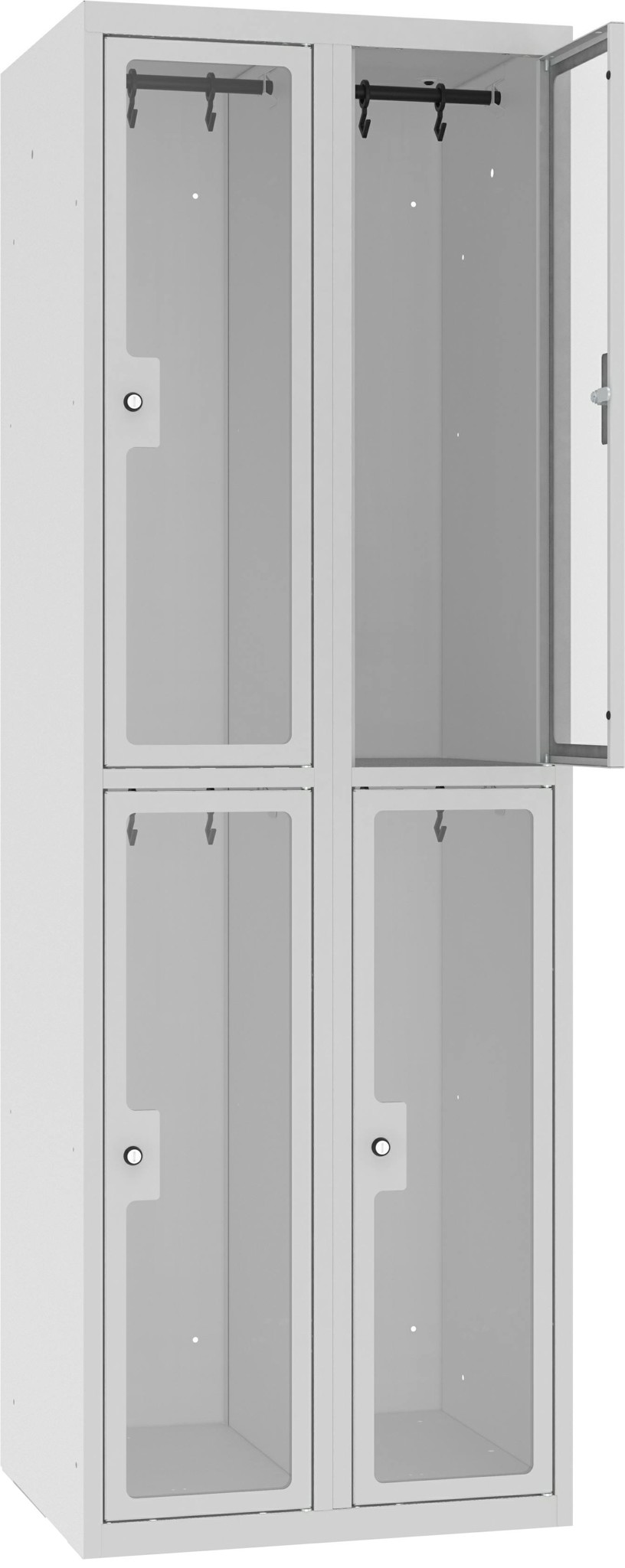 Garderobenschrank Plexiglastüren 2 Abteile MSUS 322 W
