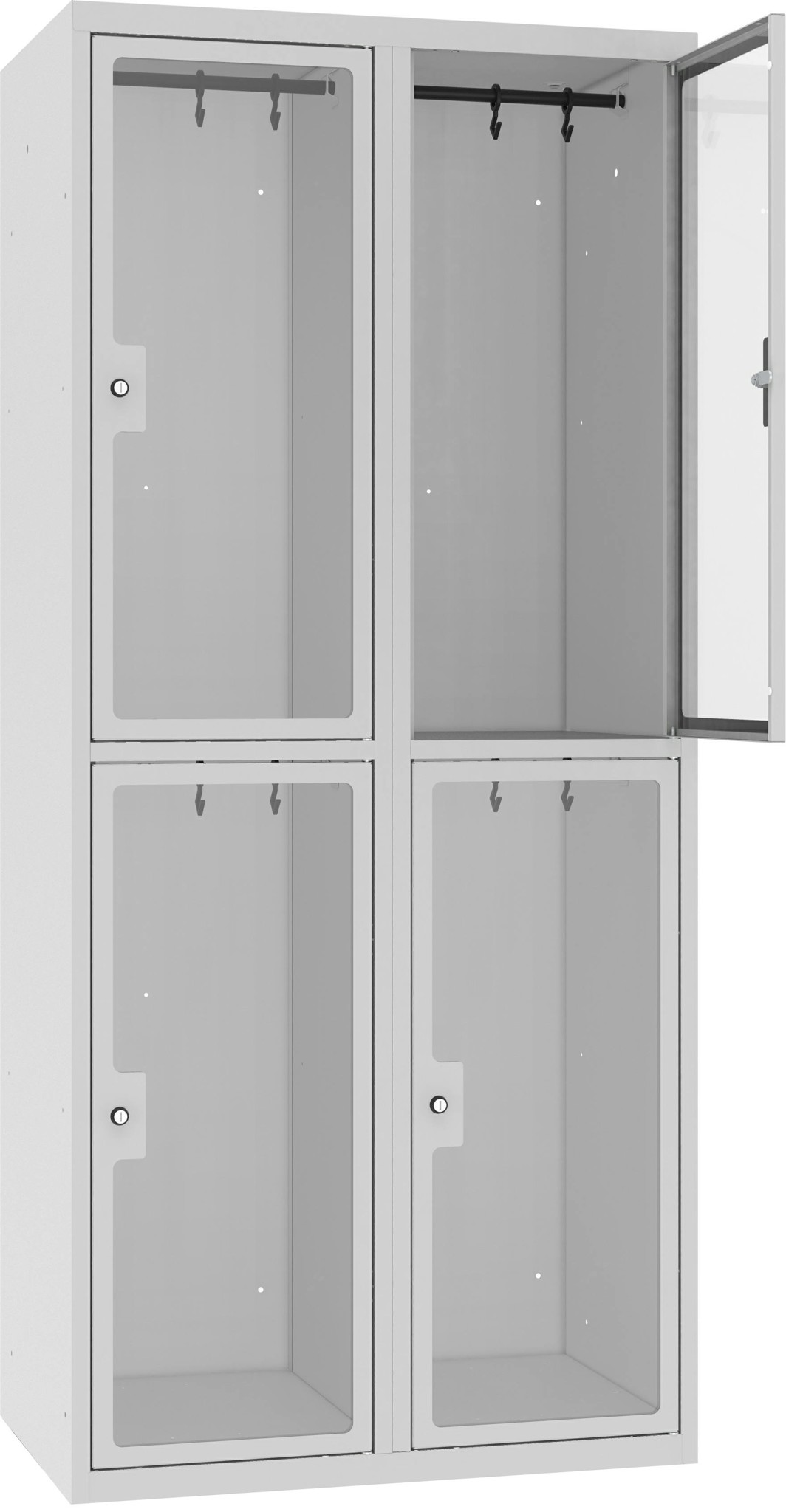 Garderobenschrank Plexiglastüren 2 Abteile, MSUS 422 W