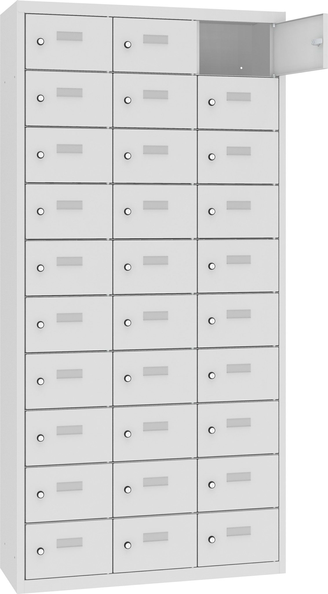 Schliessfachschrank, 3 Abteile mit 30 Fächer MSUS 3310