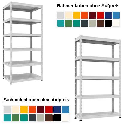 Regale in 16 verschiedenen Farben