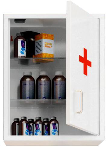 Hängeschrank 500x400x250 mm HxBxT, mit Glasfachböden