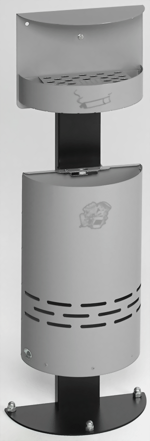 Abfallsammler-Ascher-Kombination H 98, silber
