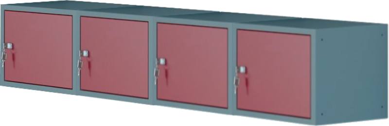 4 Schliessfachwürfel horizontal, 350x1600x450 mm HxBxT