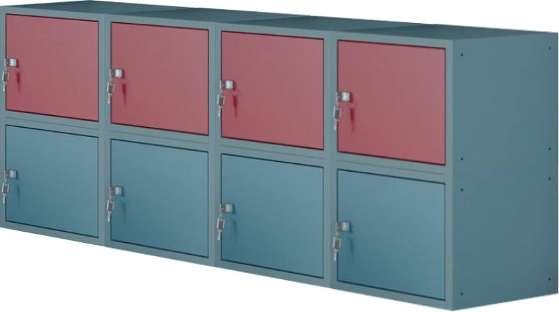 8 Schliessfachwürfel 4 x horiz., 2 x vert., 700x1600x450 mm HxBxT