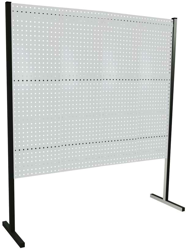 Trennwand mit Lochplatten, Einzelfeld, Länge 2000 mm