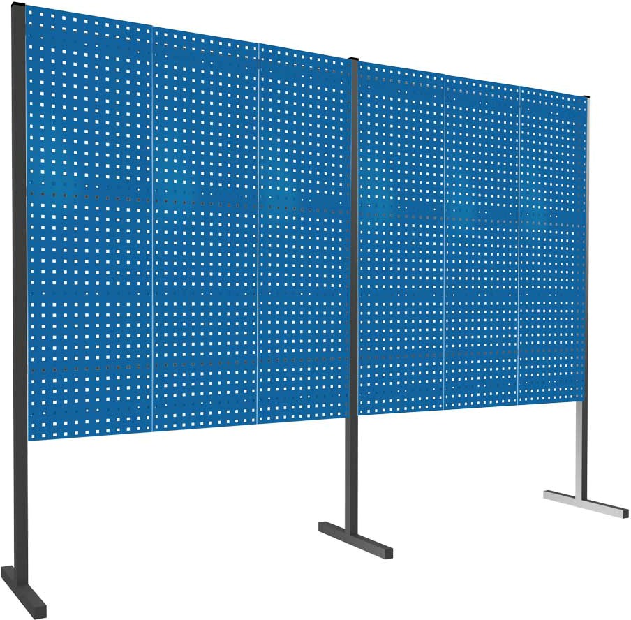 Trennwand mit Lochplatten, Doppelfeld gerade, Länge 3000 mm
