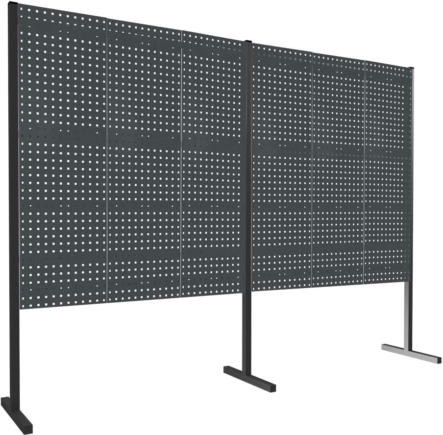 Trennwand mit Lochplatten, Doppelfeld gerade, Länge 3000 mm