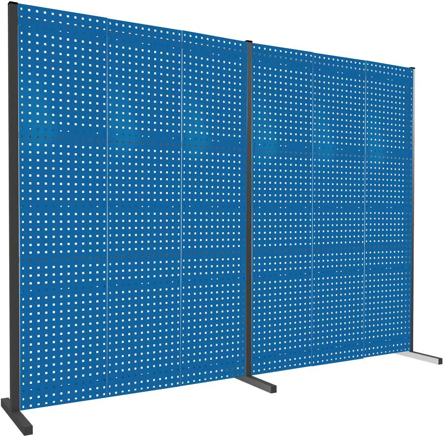 Trennwand mit Lochplatten, Doppelfeld gerade, Länge 3000 mm