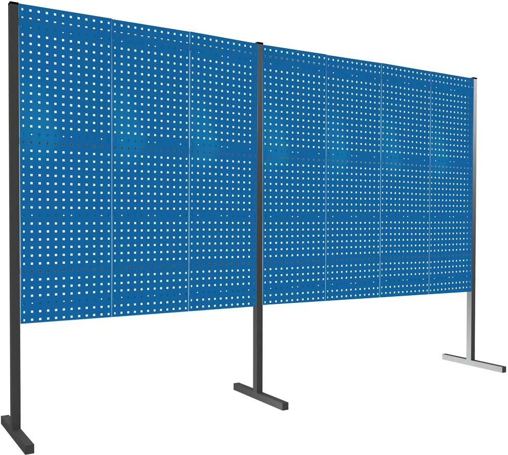 Trennwand mit Lochplatten, Doppelfeld gerade, Länge 3500 mm