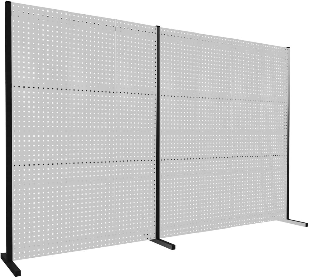 Trennwand mit Lochplatten, Doppelfeld gerade, Länge 3500 mm