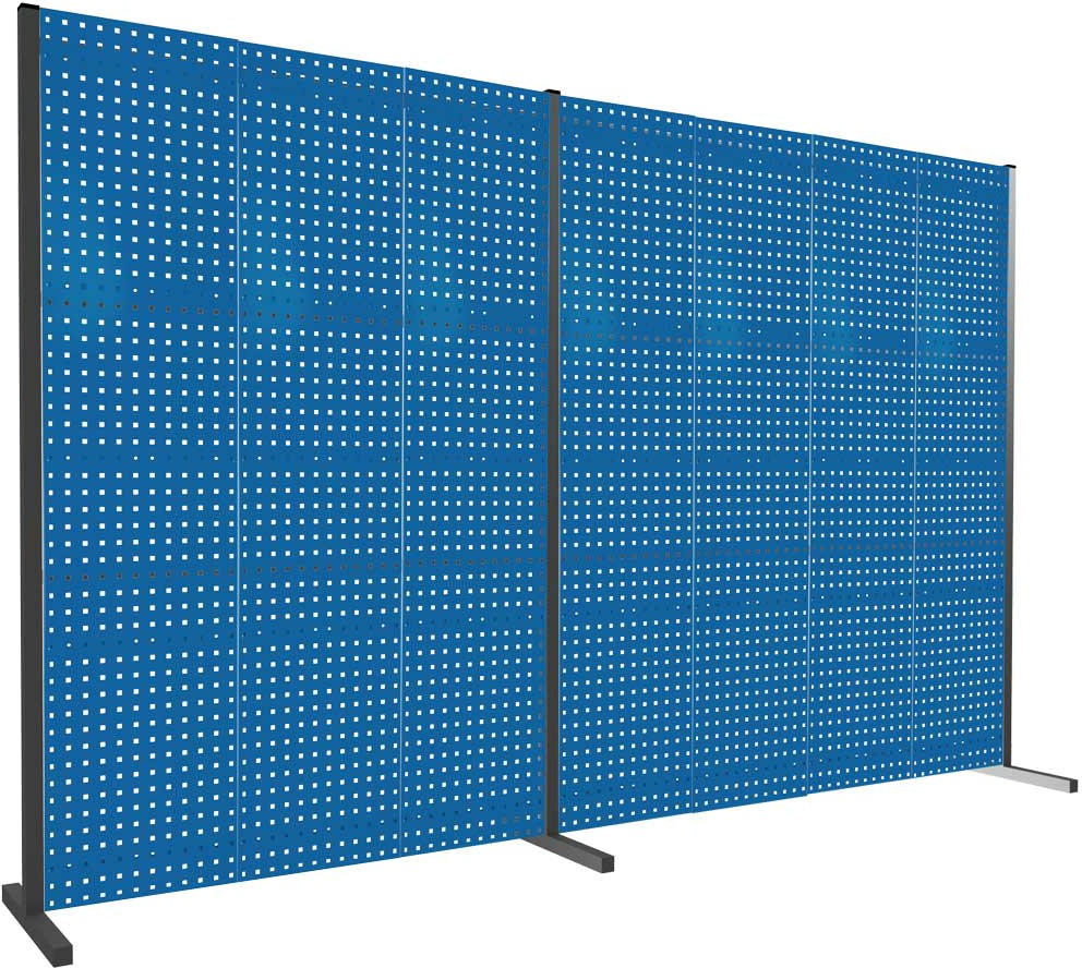 Trennwand mit Lochplatten, Doppelfeld gerade, Länge 3500 mm