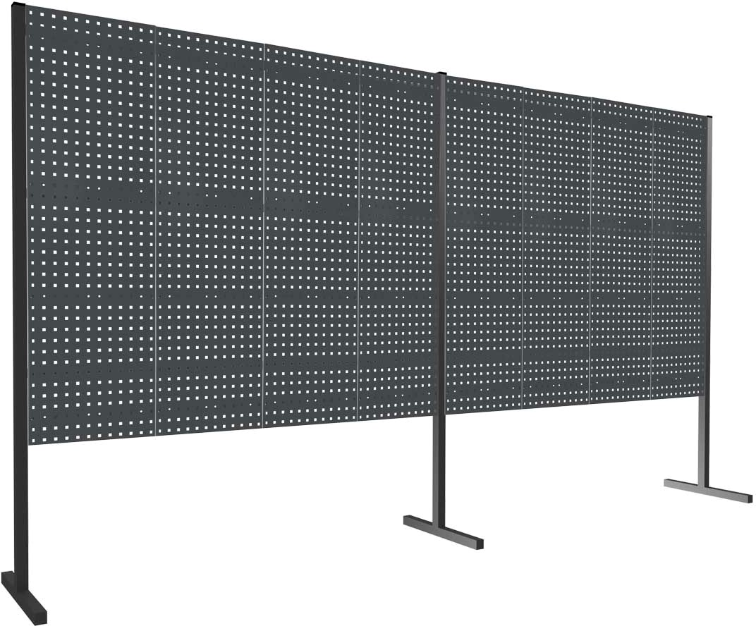 Trennwand mit Lochplatten, Doppelfeld gerade, Länge 4000 mm
