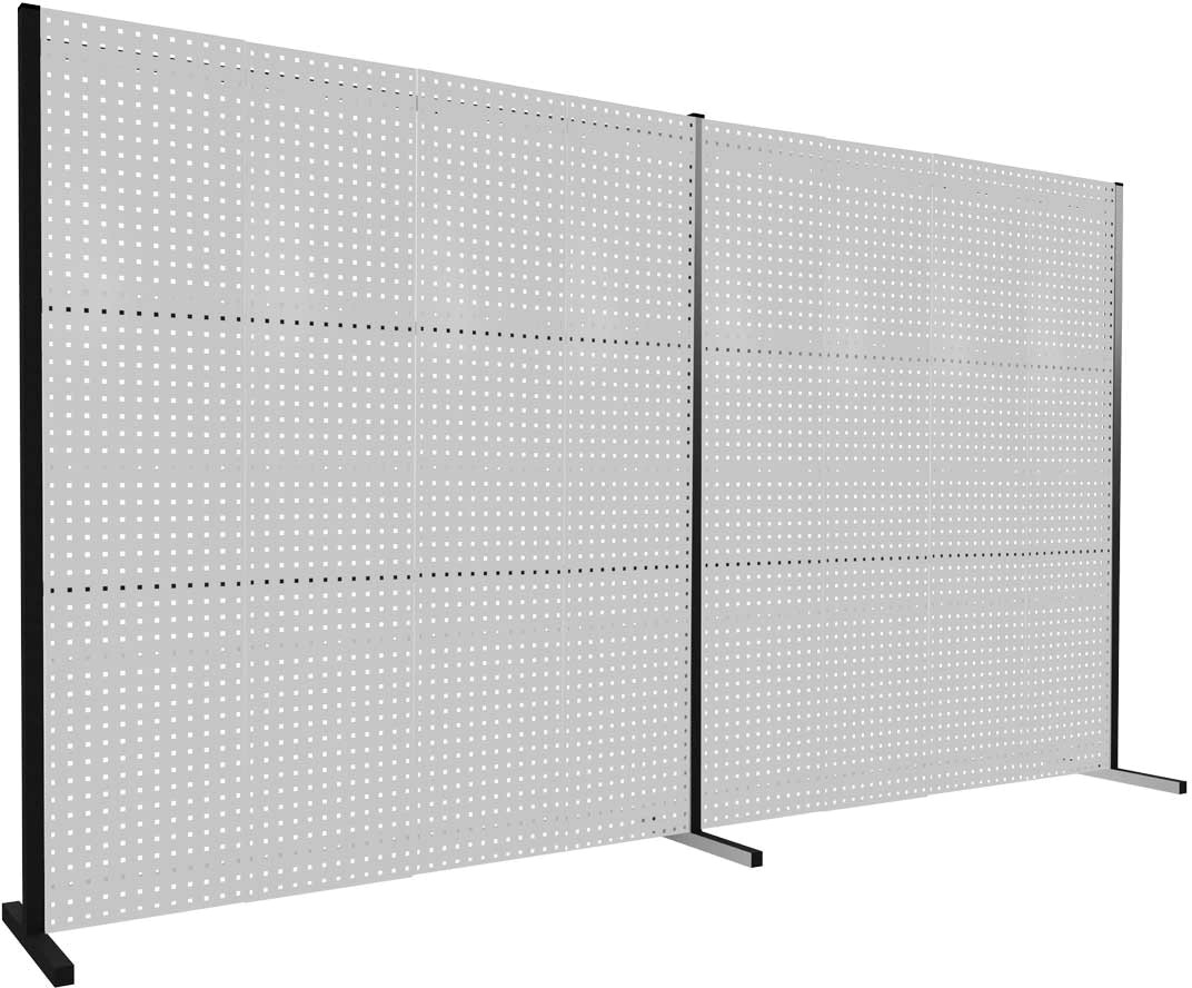 Trennwand mit Lochplatten, Doppelfeld gerade, Länge 4000 mm