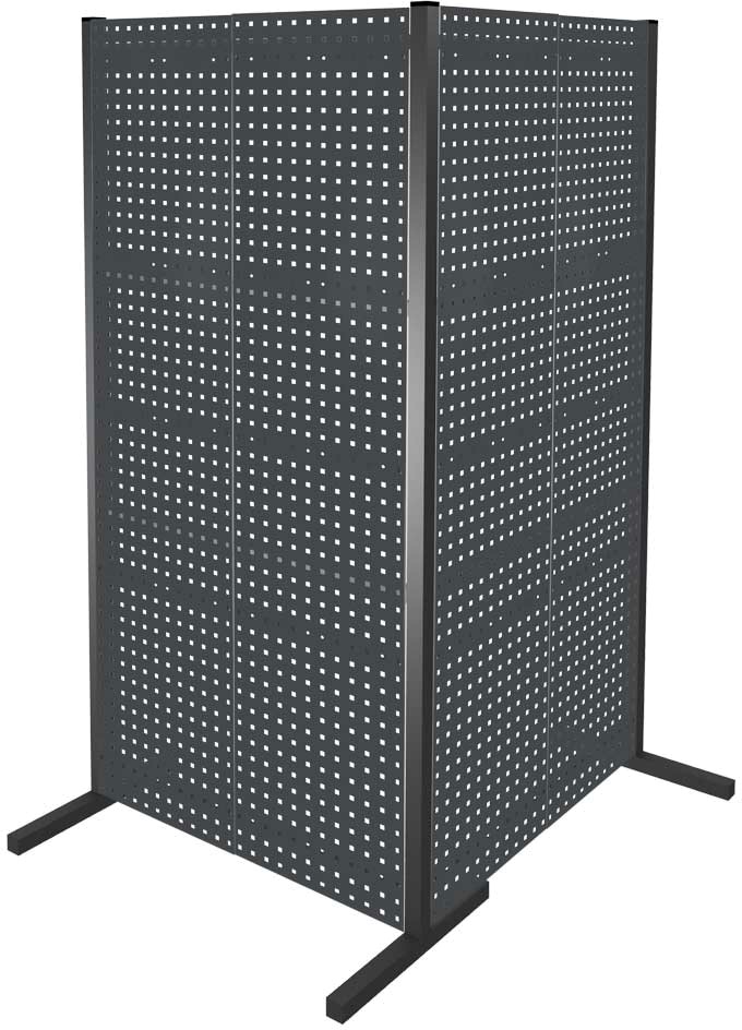 Trennwand mit Lochplatten, Doppelfeld 90° Winkel, Länge 1000 / 1000 mm