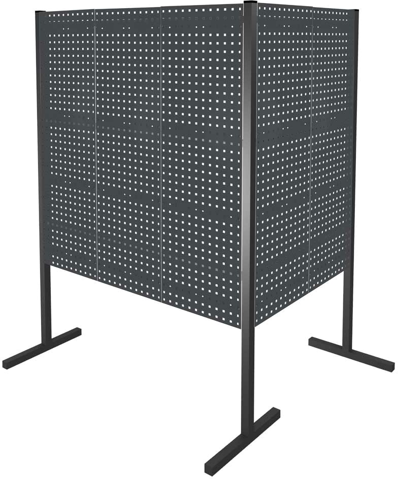 Trennwand mit Lochplatten, Doppelfeld 90° Winkel, Länge 1000 / 1500 mm