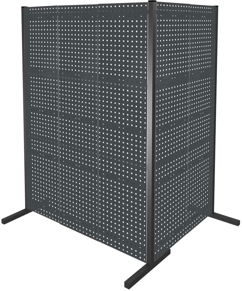 Trennwand mit Lochplatten, Doppelfeld 90° Winkel, Länge 1000 / 1500 mm