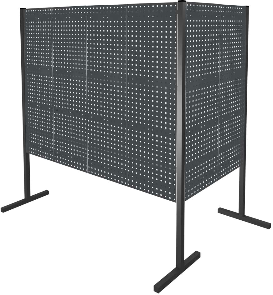 Trennwand mit Lochplatten, Doppelfeld 90° Winkel, Länge 1000 / 2000 mm