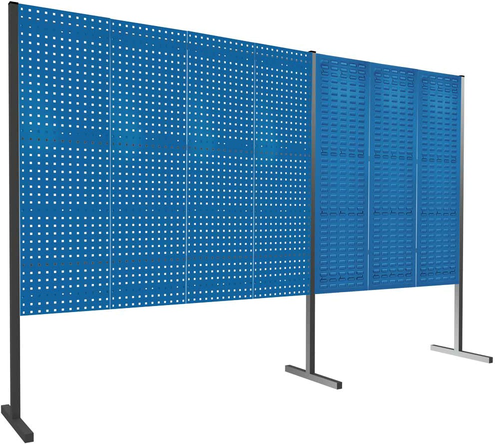 Werkzeugwand mit Loch- /Schlitzplatten, Doppelfeld gerade, Länge 1500 / 2000 mm