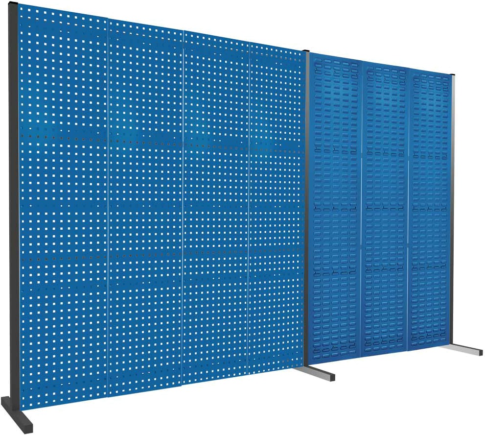 Werkzeugwand mit Loch- /Schlitzplatten, Doppelfeld gerade, Länge 1500 / 2000 mm