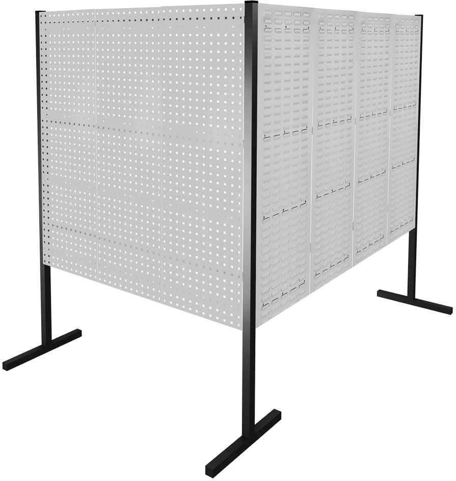 Werkzeugwand mit Loch- /Schlitzplatten, Doppelfeld 90° Winkel, Länge 1500 / 2000 mm