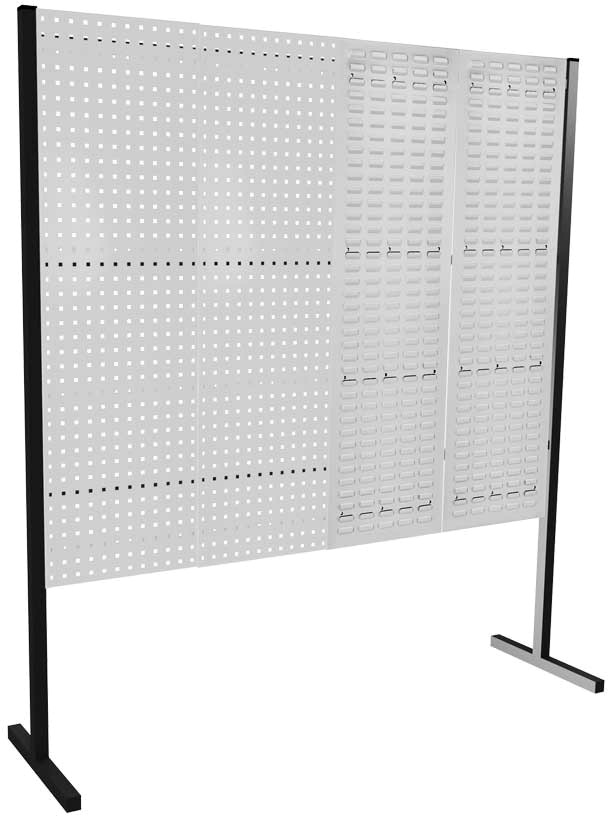 Werkzeugwand mit Loch-/ Schlitzplatten, Einzelfeld, Länge 2000 mm