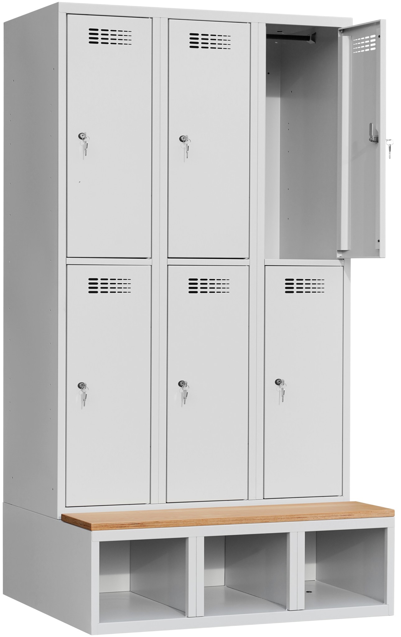 Garderobenschrank auf Schuhfach mit Sitzbank