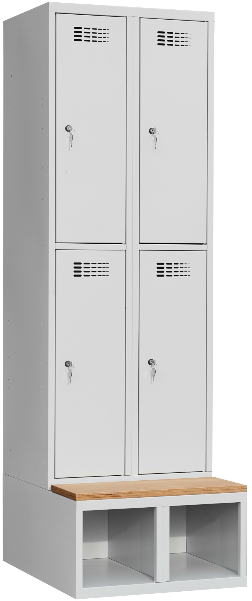 Garderobenschrank auf Schuhfach mit Sitzbank