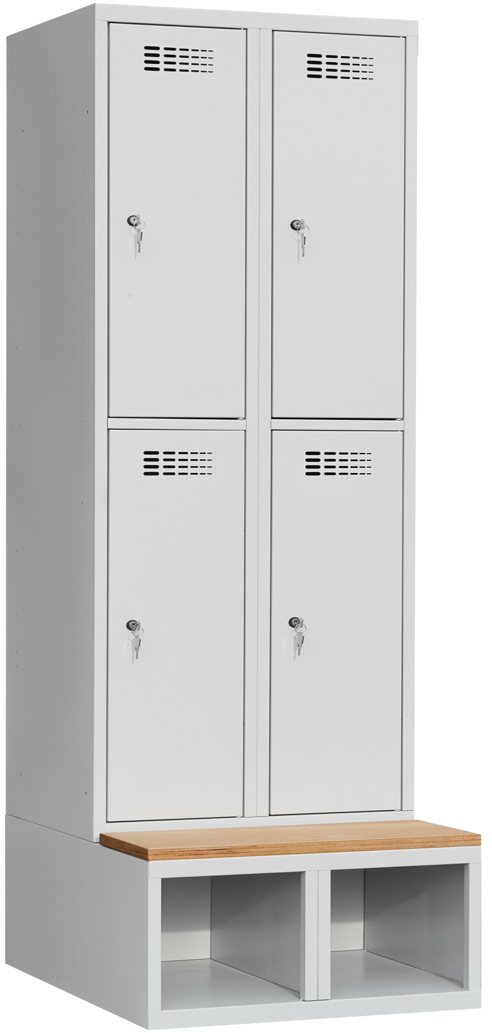 Garderobenschrank auf Schuhfach mit Sitzbank