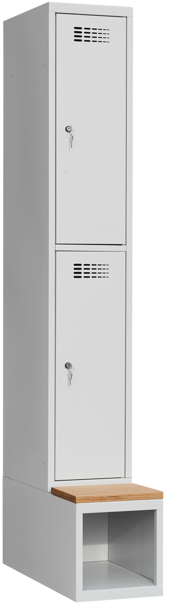 Garderobenschrank auf Schuhfach mit Sitzbank