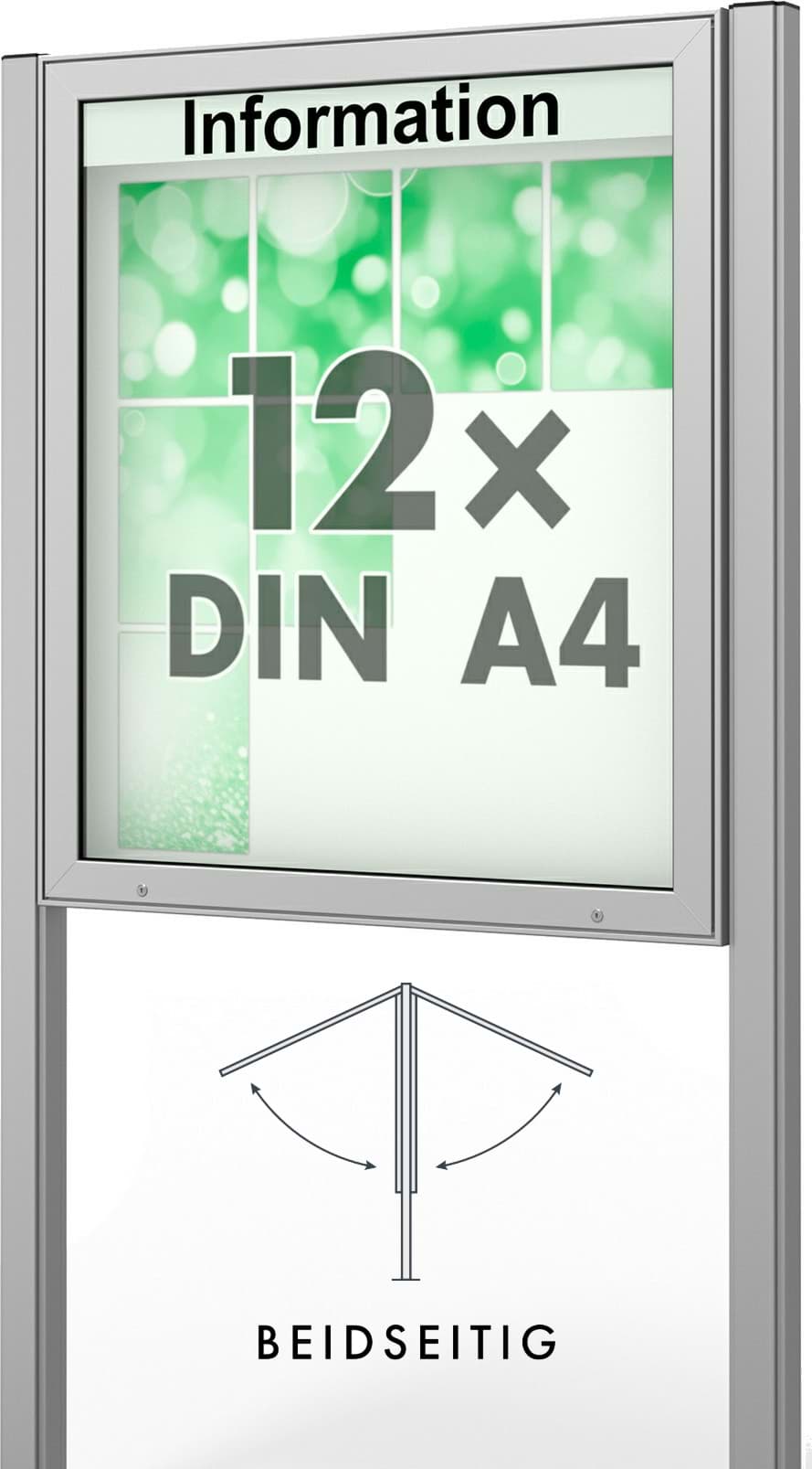 Doppel-Schaukasten Plenum 980x1130x123 mm BxHxT, mit Ständer