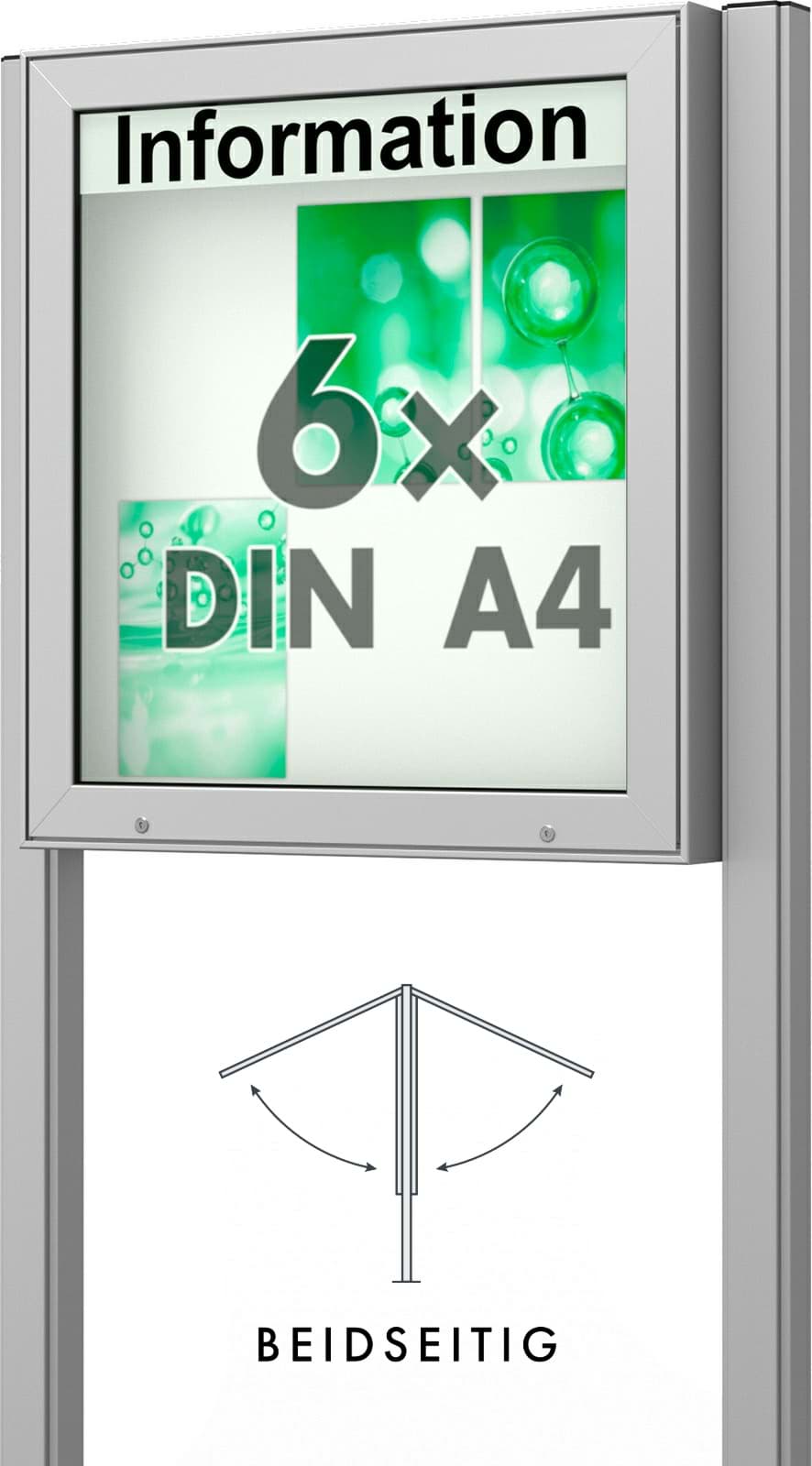 Doppel-Schaukasten Plenum 760x830x210 mm BxHxT, mit Ständer
