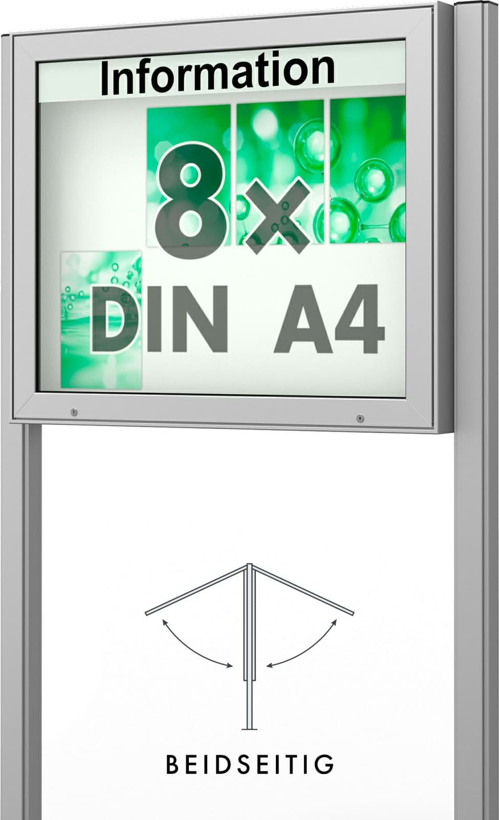 Doppel-Schaukasten Plenum 980x830x210 mm BxHxT, mit Ständer