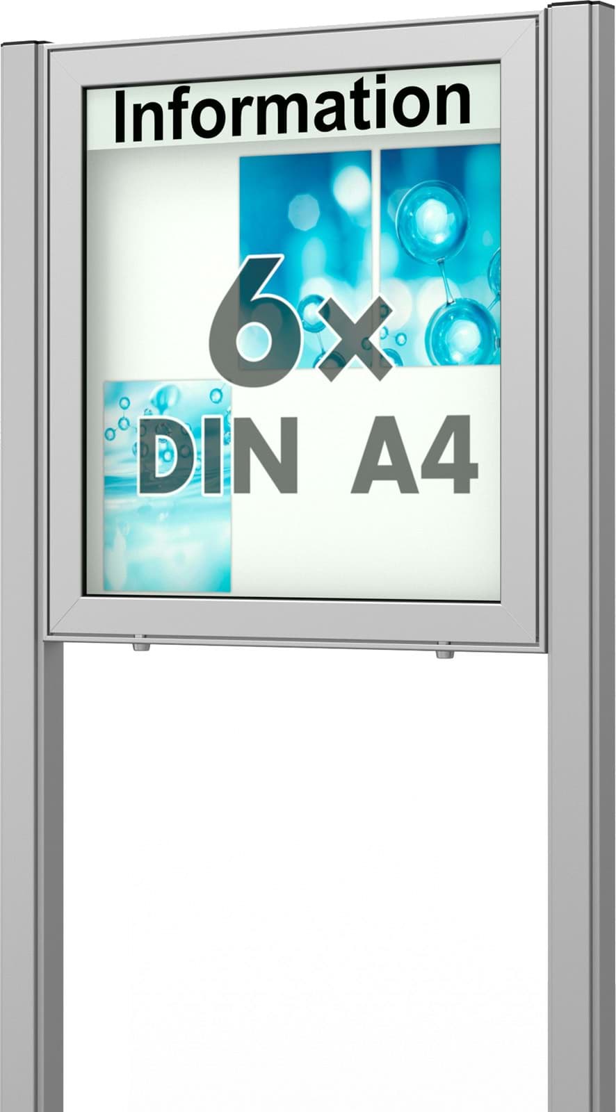 Schaukasten Planus 760x830x65 mm BxHxT, mit Ständer