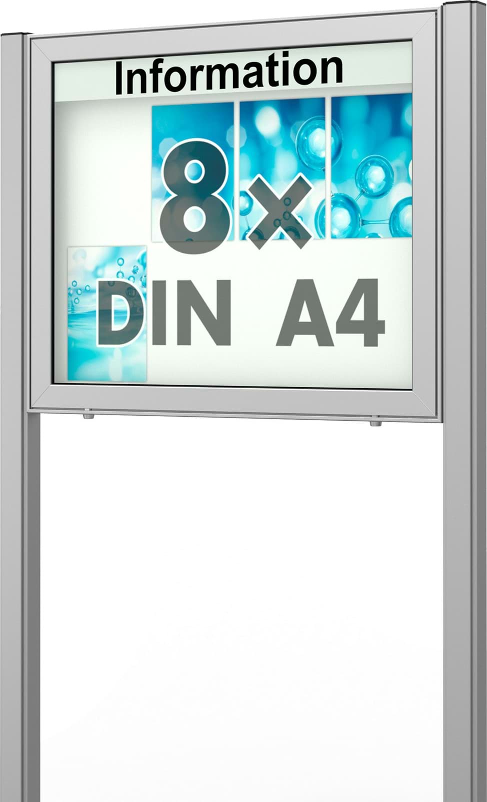 Schaukasten Planus 980x830x65 mm BxHxT, mit Ständer