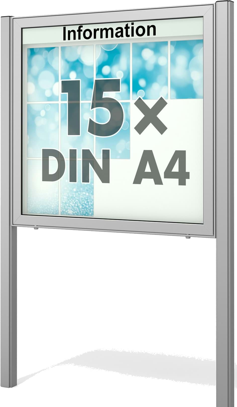 Schaukasten Planus 1180x1130x65 mm BxHxT, mit Ständer