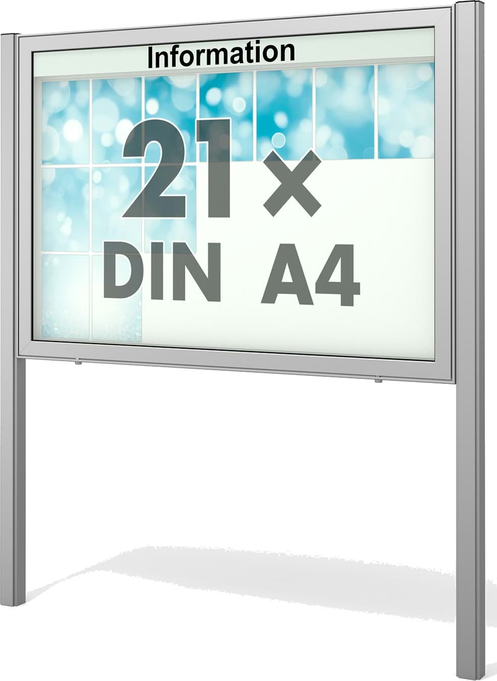 Schaukasten Planus 1600x1130x65 mm BxHxT, mit Ständer