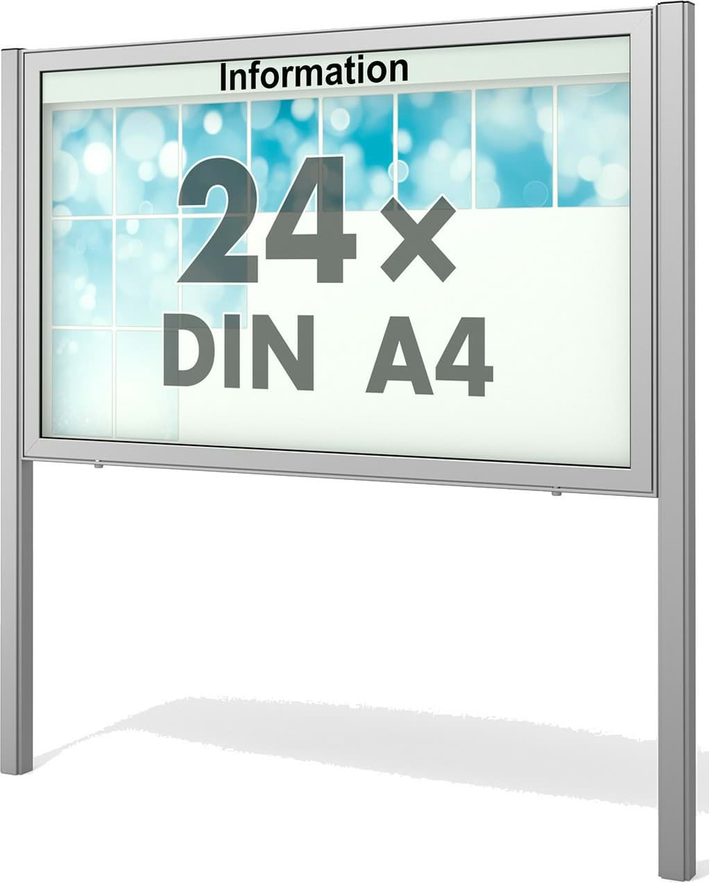 Schaukasten Planus 1810x1130x65 mm BxHxT, mit Ständer