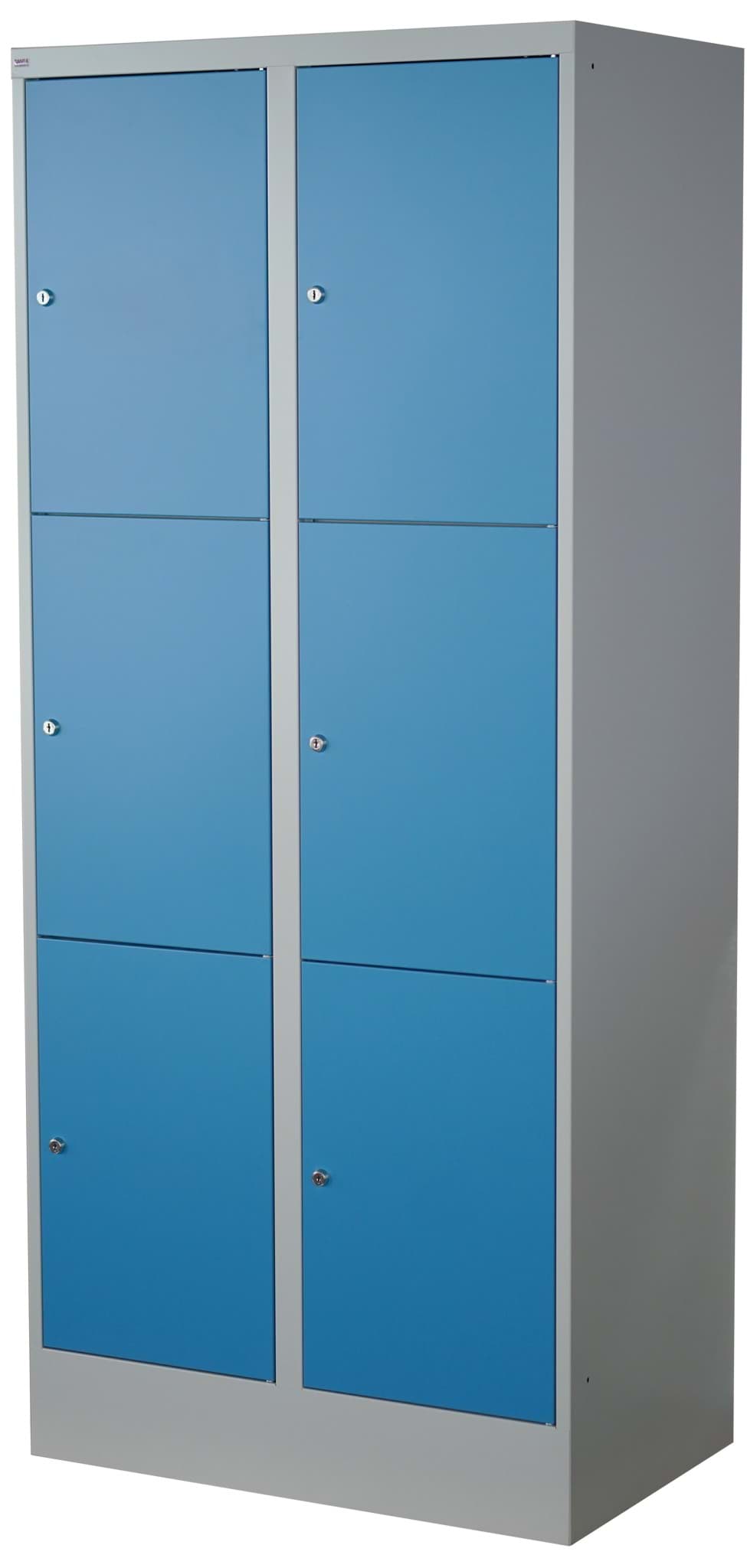 Schliessfachschrank, 2 Abteile mit je 400 mm, 3 Fächer übereinander, Total 6 Fächer