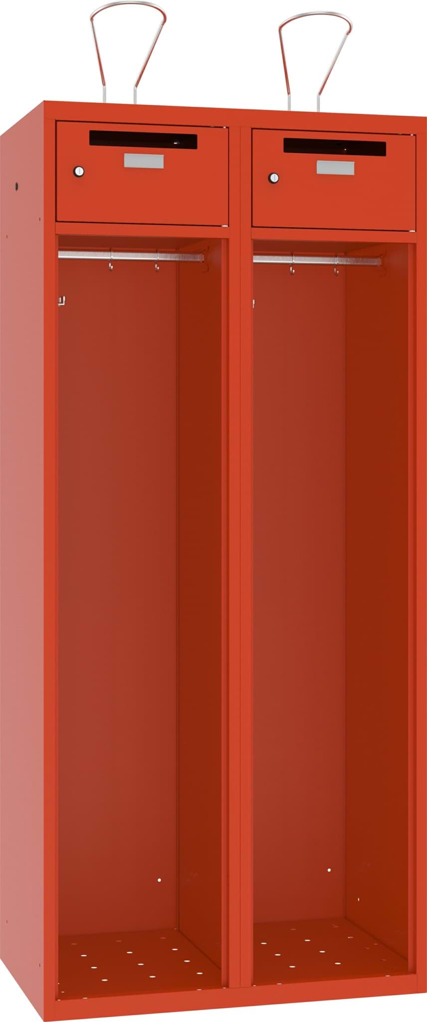 Feuerwehrschrank ohne Türe mit Wertfach und Einwufschlitz 2 Abteile