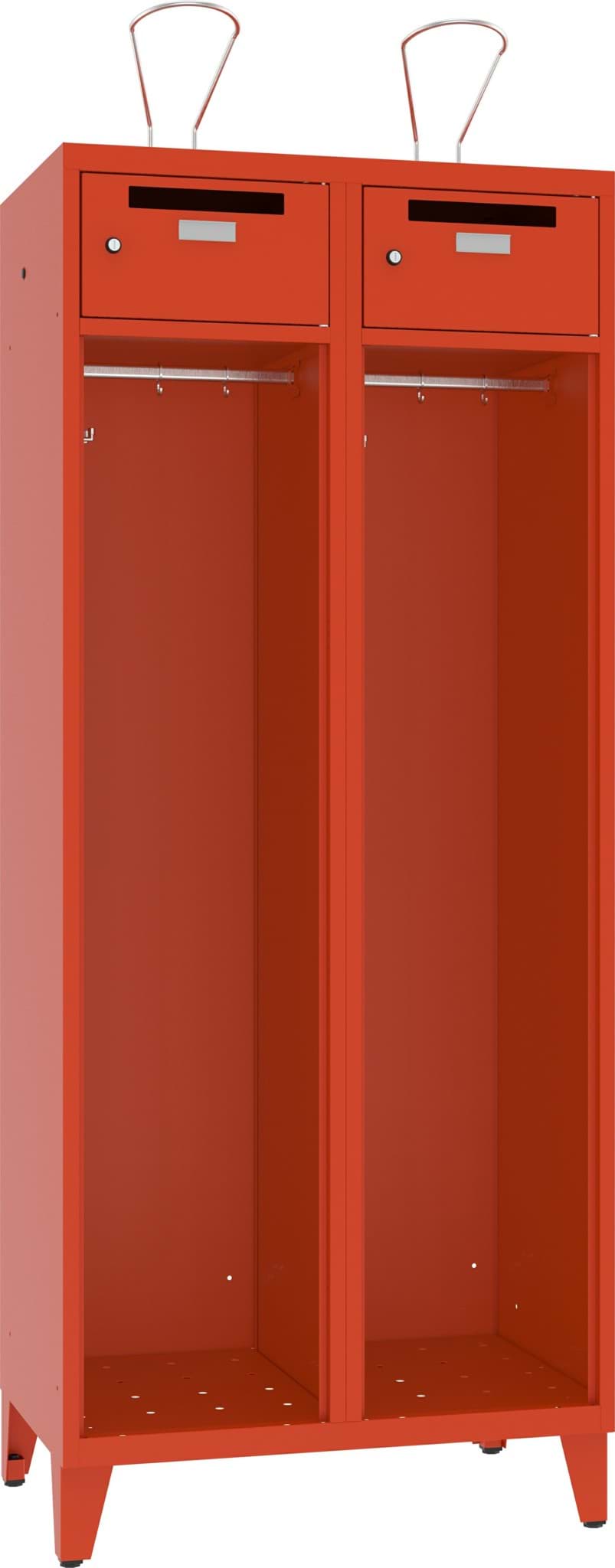 Feuerwehrschrank ohne Türe mit Wertfach und Einwufschlitz 2 Abteile