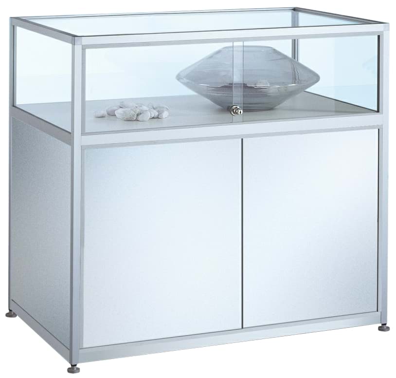 Tischvitrine 1000x1000x600 mm HxBxT mit Unterschrank