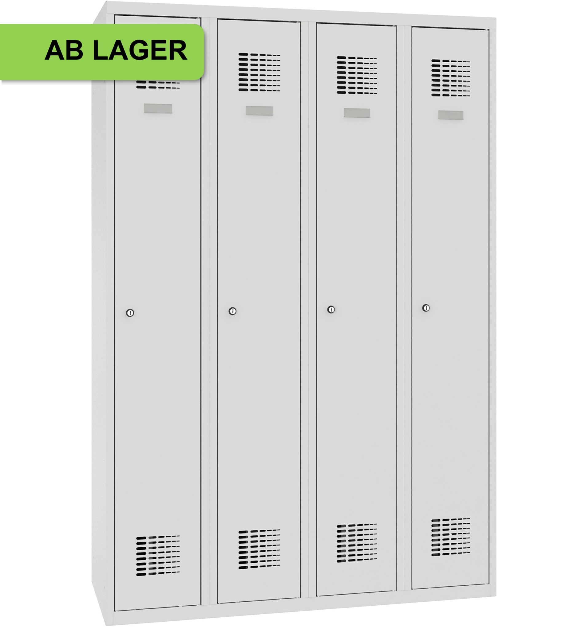 Garderobenschrank, 4 Abteile mit 300 mm Abteilbreite, SUM 340 W, 1 pkt ab Lager