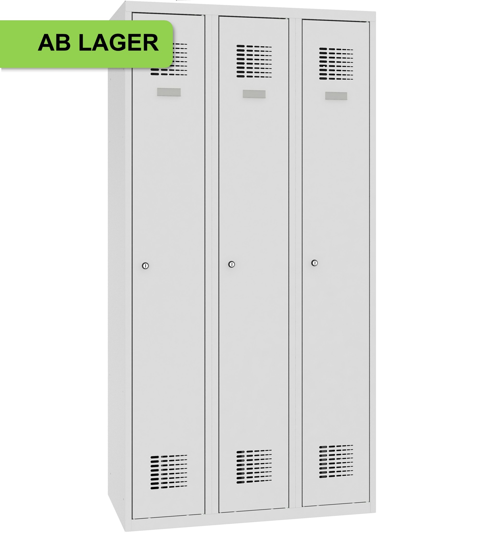Garderobenschrank, 3 Abteile mit 300 mm Abteilbreite, SUM 330 W, 1 pkt ab Lager