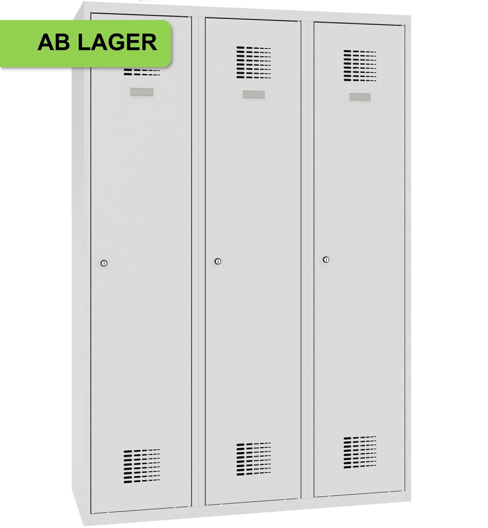 Garderobenschrank, 3 Abteile mit 400 mm Abteilbreite, SUM 430 W, 1 pkt ab Lager