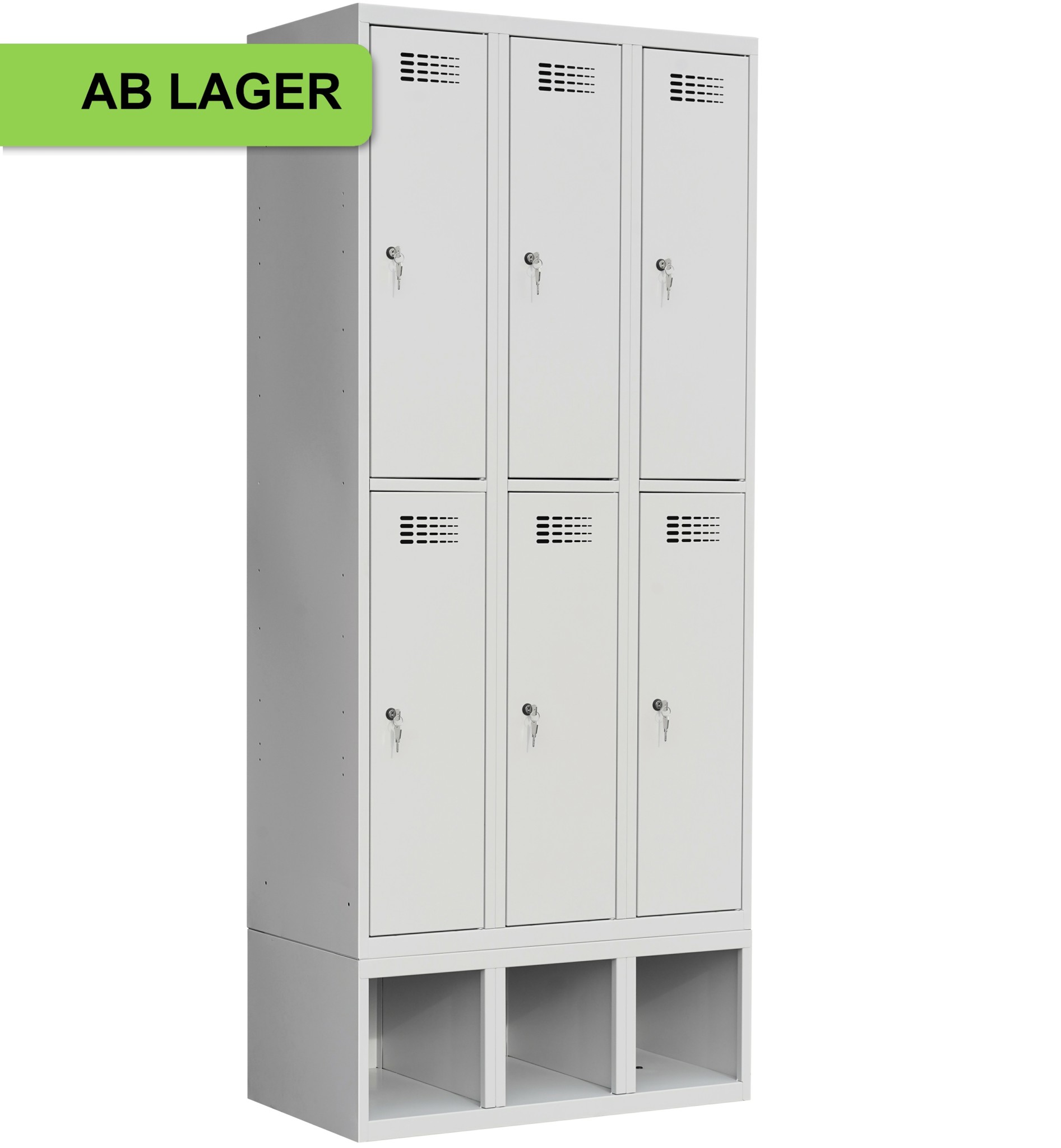 Garderobenschrank auf Schuhfach, 3 Abteile ab Lager